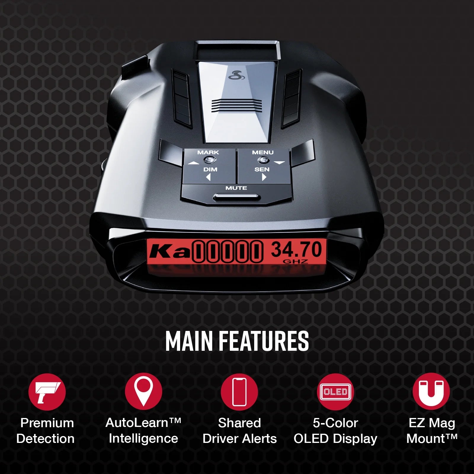 Cobra RAD 700I Laser Radar Detector - Premium Detection Range, Autolearn Intelligence, Advanced Filtering, Apple Carplay & Android Auto, Front & Rear Detection