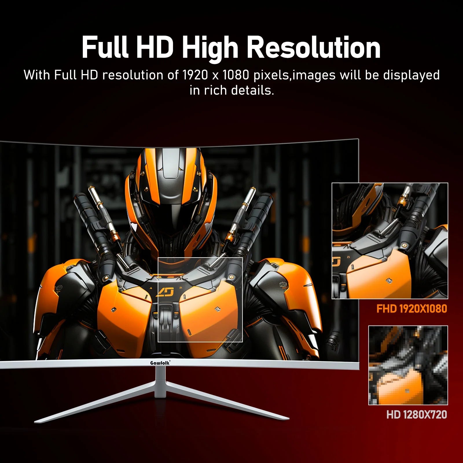 27 or 34 Inch Curved Monitor 100-165Hz, PC White Computer Gaming Monitor FHD 1080-3440P, 1800R, Frameless, Built-In Speakers