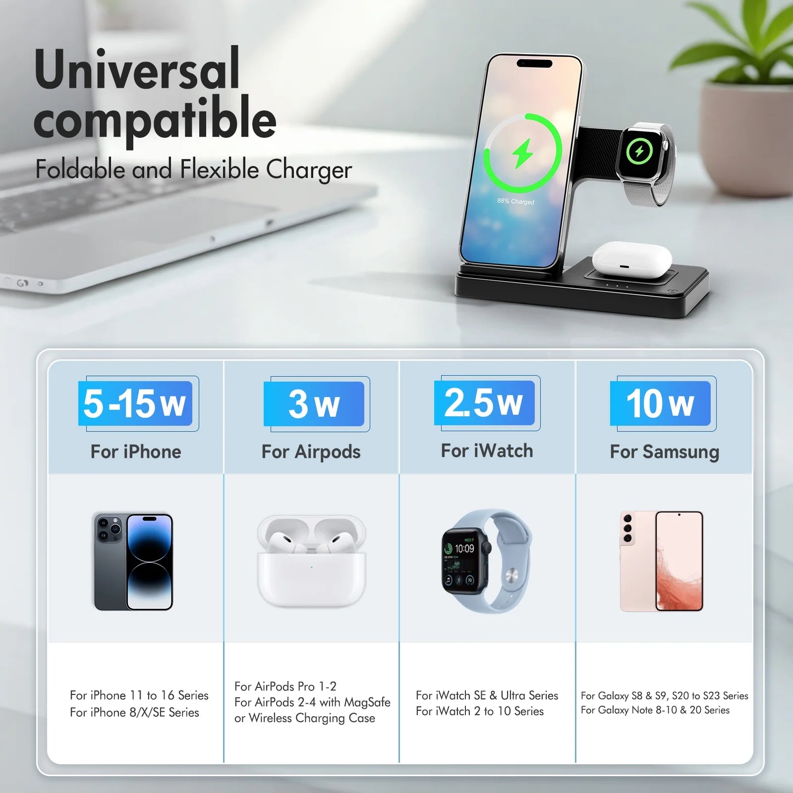 3 in 1 Charging Station for Recent Apple Prodcuts