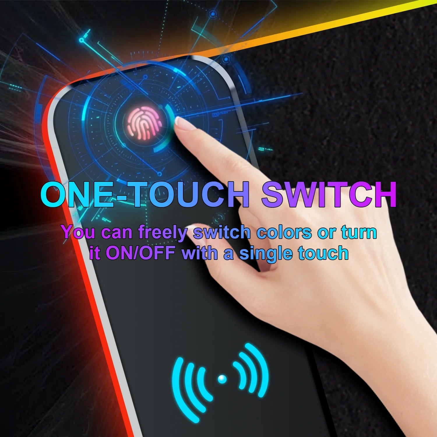 RGB 15W Large Wireless Charger Gaming Mouse Pad, Desk Mat with 10 Light Modes, Keyboard Pad with Non-Slip Rubber Base