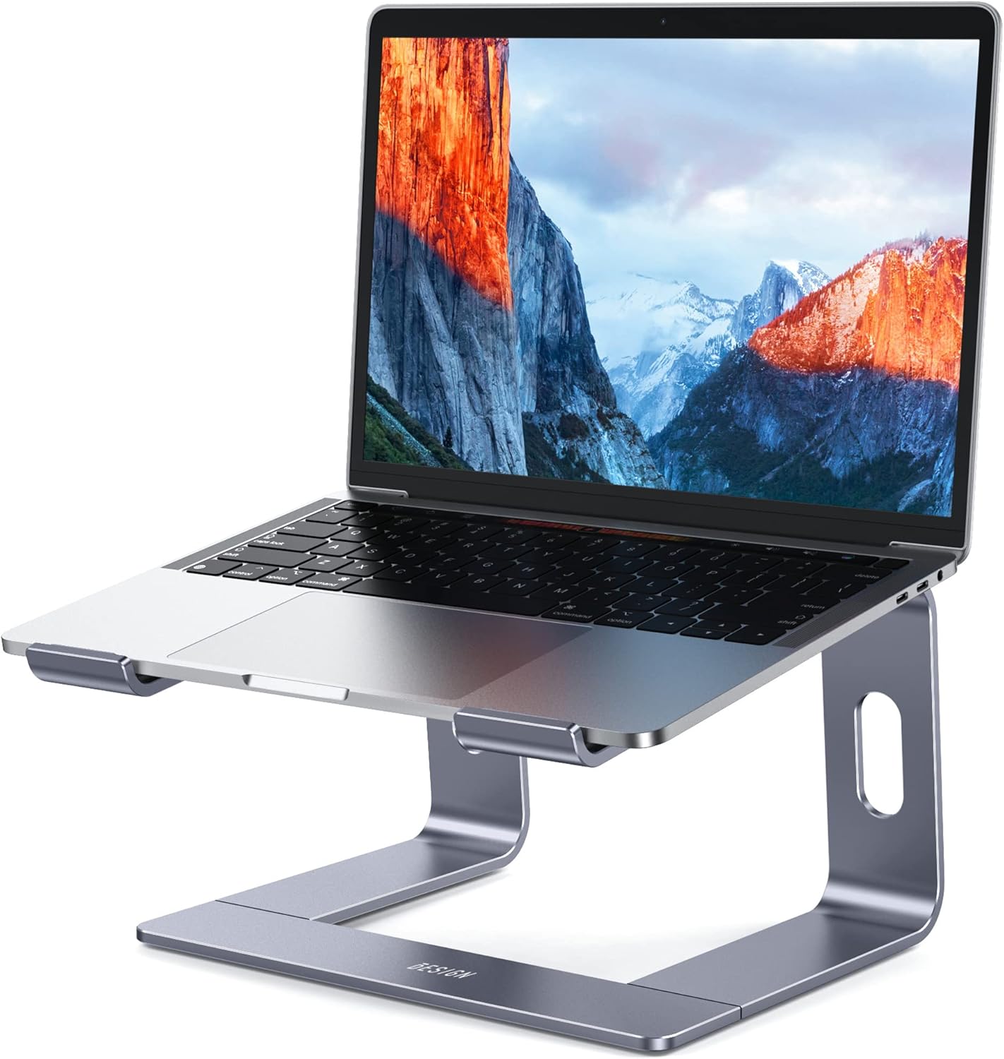LS03 Aluminum Laptop Stand, Ergonomic Detachable Computer Stand, Riser Holder Notebook Stand Compatible with Air, Pro, Dell, HP, Lenovo More 10-15.6" Laptops, Black