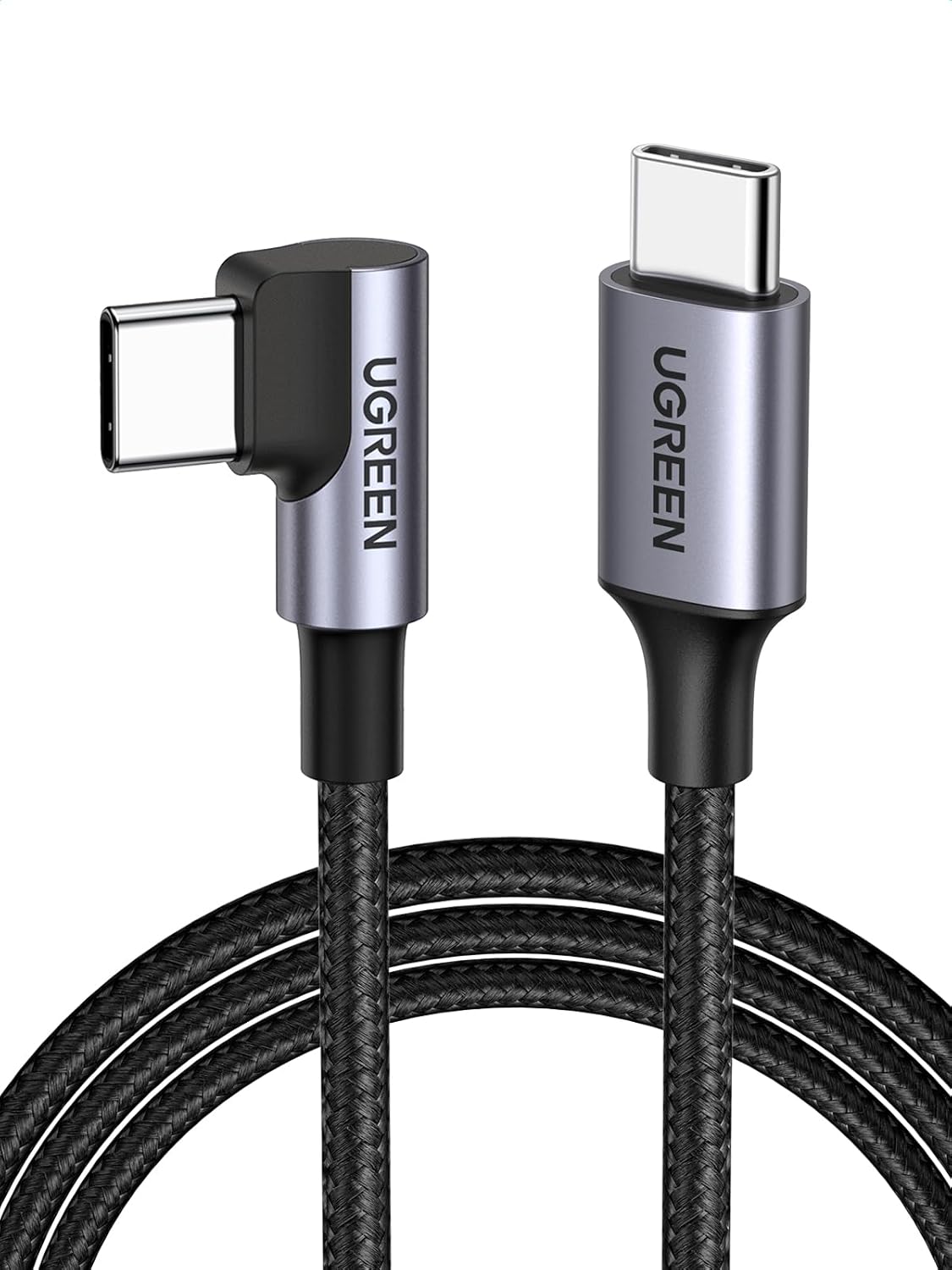 Right Angle USB-C to USB-C Cable – 60W Fast Charge, 90° Type-C for iPhone 16/15, MacBook, iPad Pro/Air, Galaxy S24/S23, Pixel 8/7, Switch