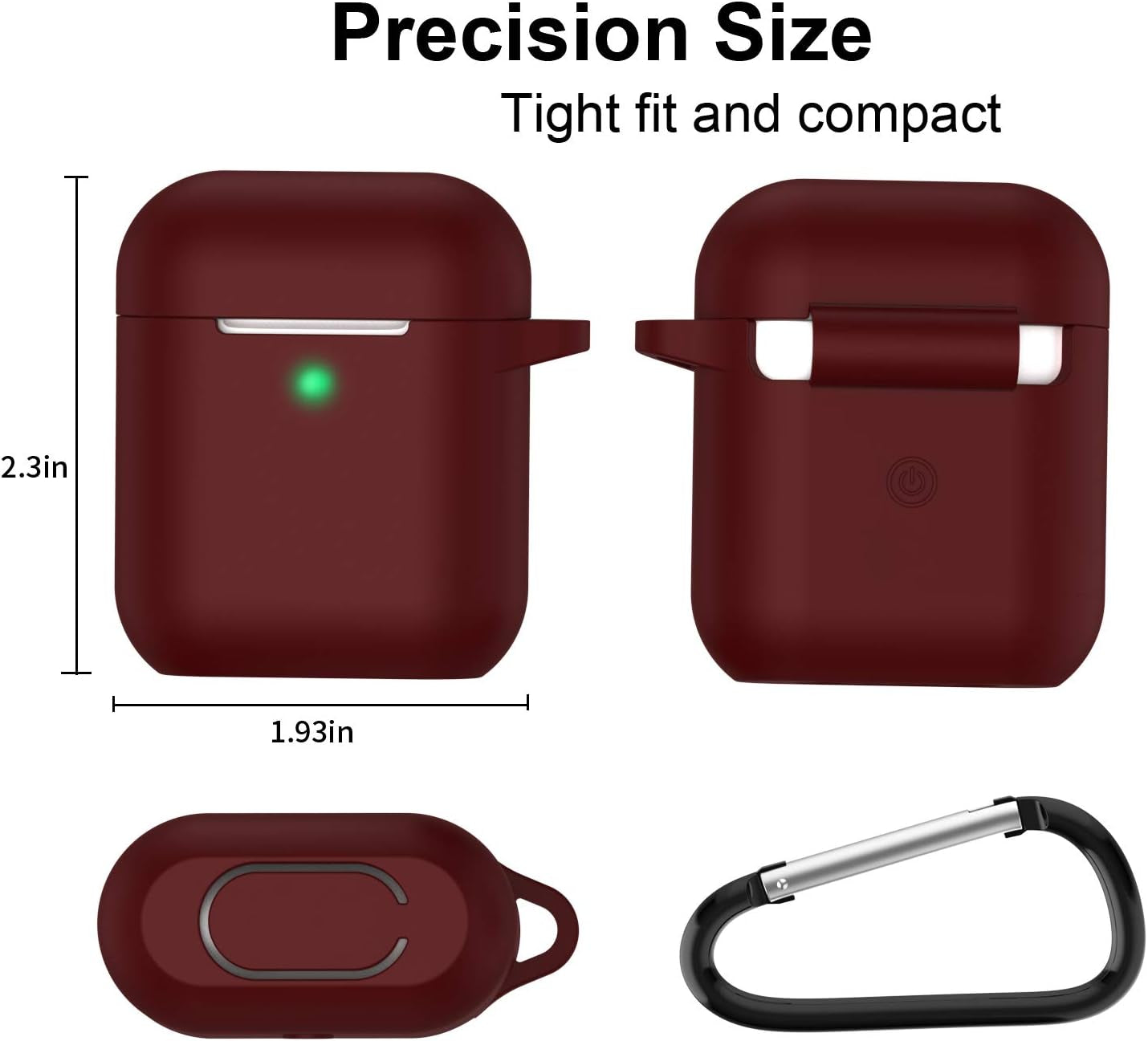 Silicone Case for Apple Airpods 1 & 2 Wireless and Wired Charging Case (Front LED Visible)