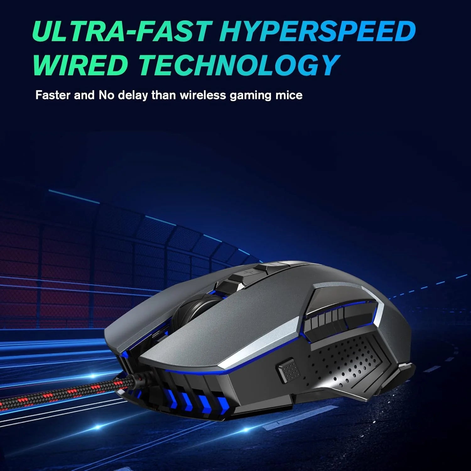 Wired Gaming Mouse, RGB Gaming Mouse, 4 Color Backlight, Ergonomic Wired Mouse