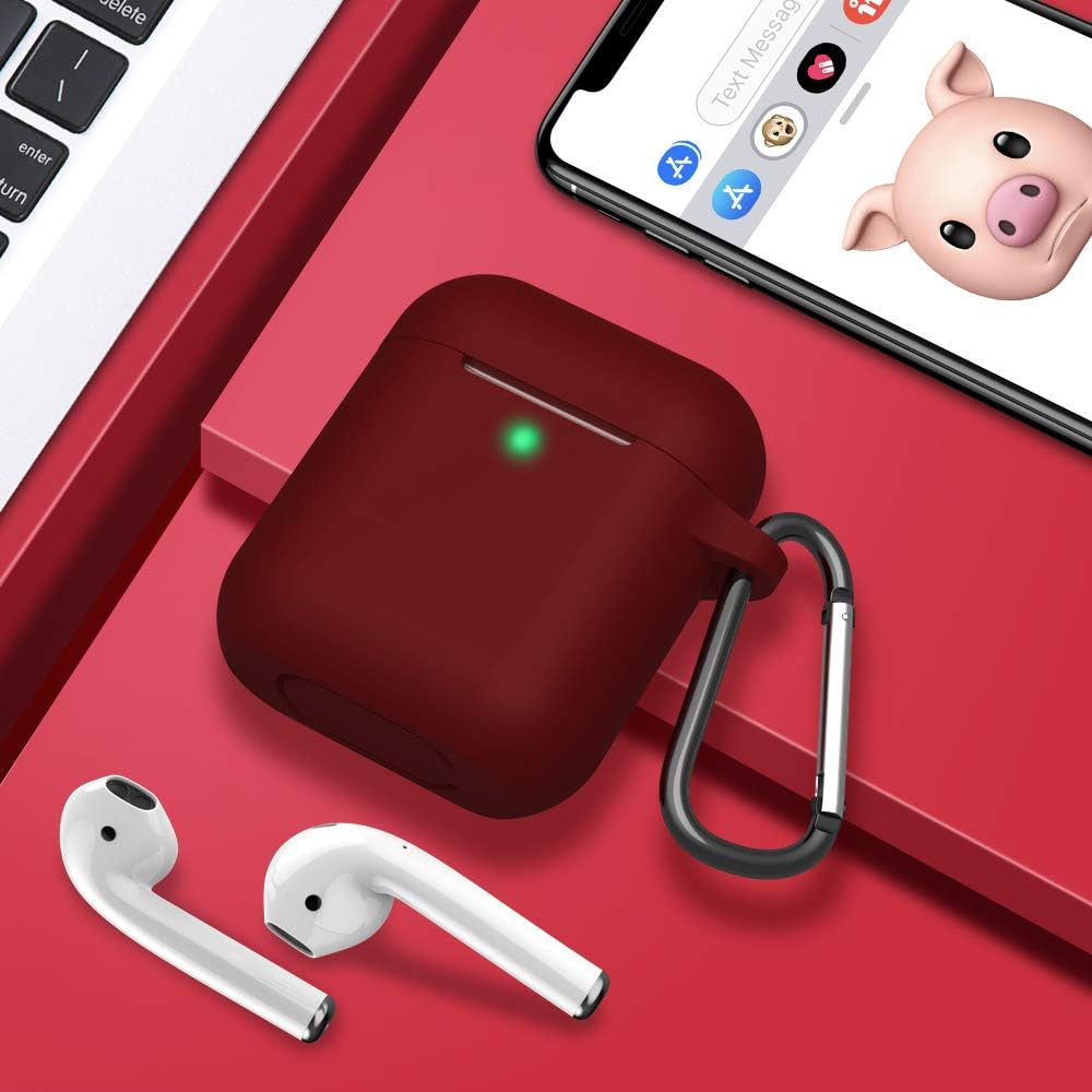 Silicone Case for Apple Airpods 1 & 2 Wireless and Wired Charging Case (Front LED Visible)