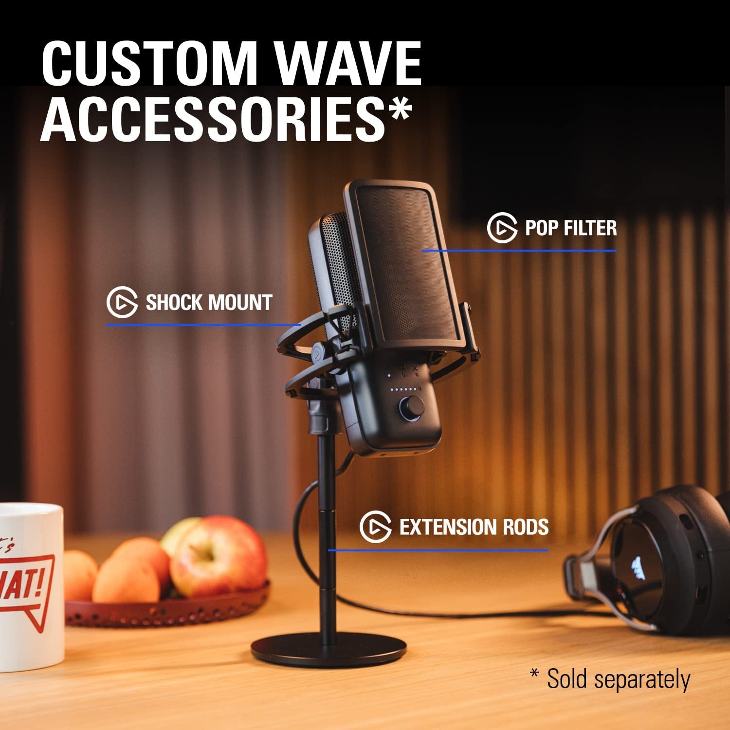 Wave:3 - Premium Studio Quality USB Condenser Microphone for Streaming, Podcast, Gaming and Home Office, Free Mixer Software, Sound Effect Plugins, Anti-Distortion, Plug ’N Play, PC