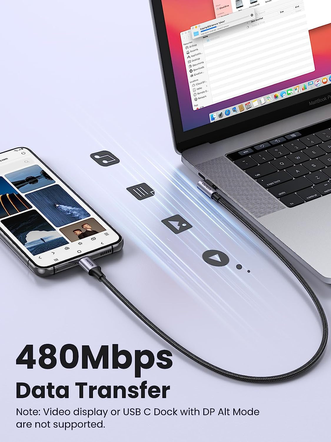 Right Angle USB-C to USB-C Cable – 60W Fast Charge, 90° Type-C for iPhone 16/15, MacBook, iPad Pro/Air, Galaxy S24/S23, Pixel 8/7, Switch