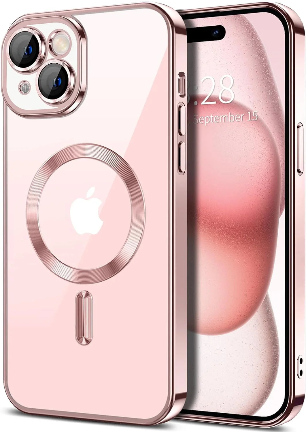 Transparent Phone Case for Apple Iphone 15 Clear Magnetic Case, [Yellow Resistant] Slim Fit Shockproof Transparent Crystal Clear Magnetic Case