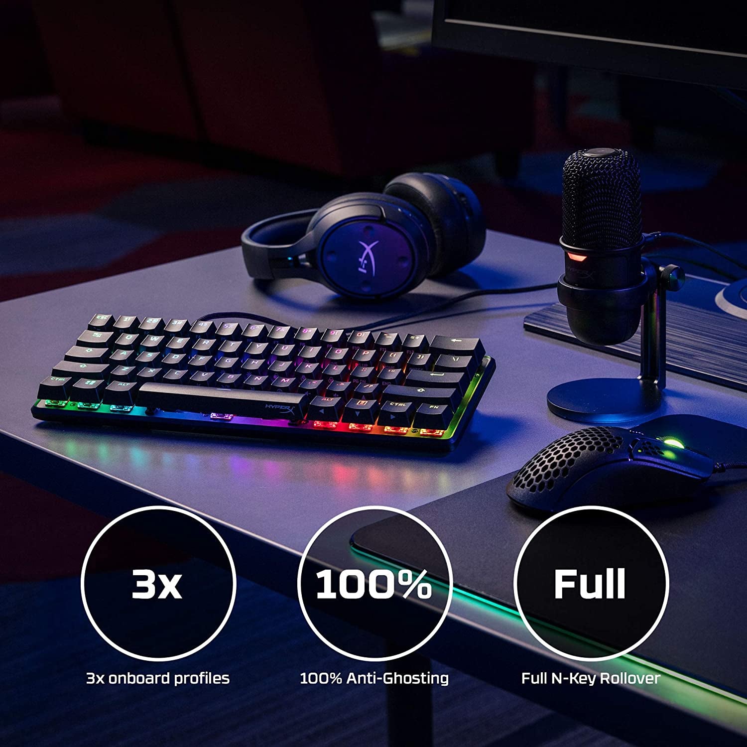 Alloy Origins 60 - Mechanical Gaming Keyboard, Ultra Compact 60% Form Factor, Double Shot PBT Keycaps, RGB LED Backlit- Linear Red Switch