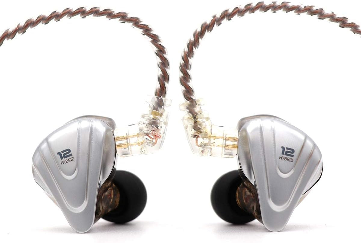 KZ ZSX 5BA+1DD 6 Driver Hybrid In-Ear Hifi Earphones with Zinc Alloy Faceplate, Recessed 2 Pin Detachable Cable for Audiophile Musician 