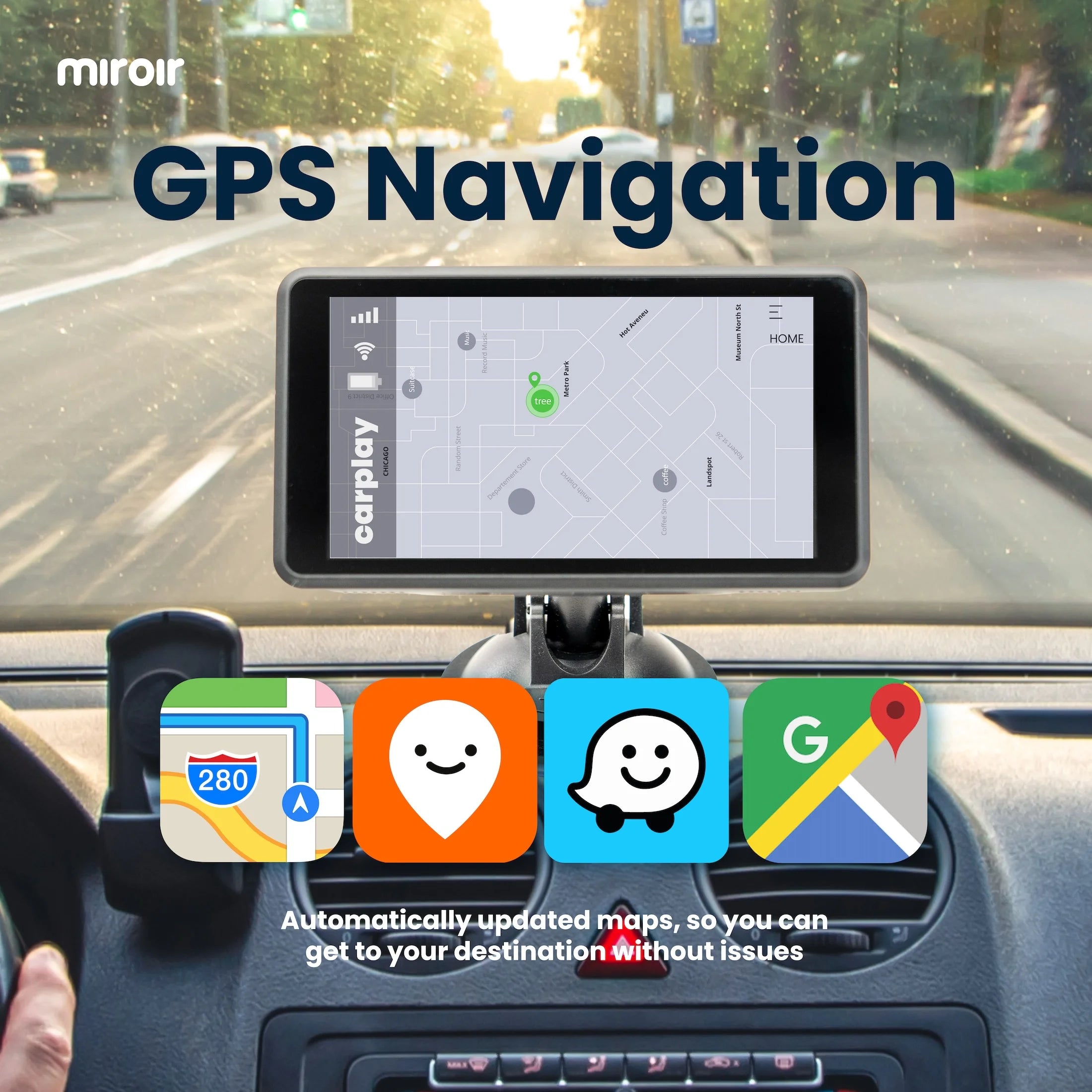 5" Portable Car In-Dash Unit with Wireless Carplay & Android Auto