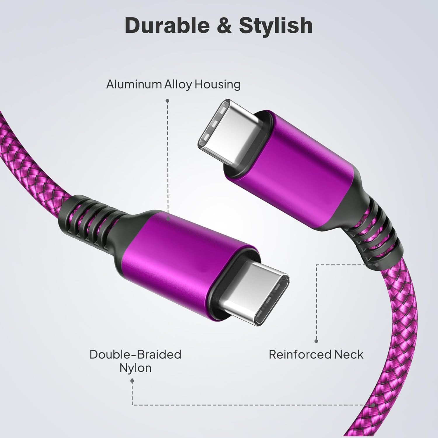 USB C Charging Cable 3.3/6.6/10FT 3Pack, 100W 