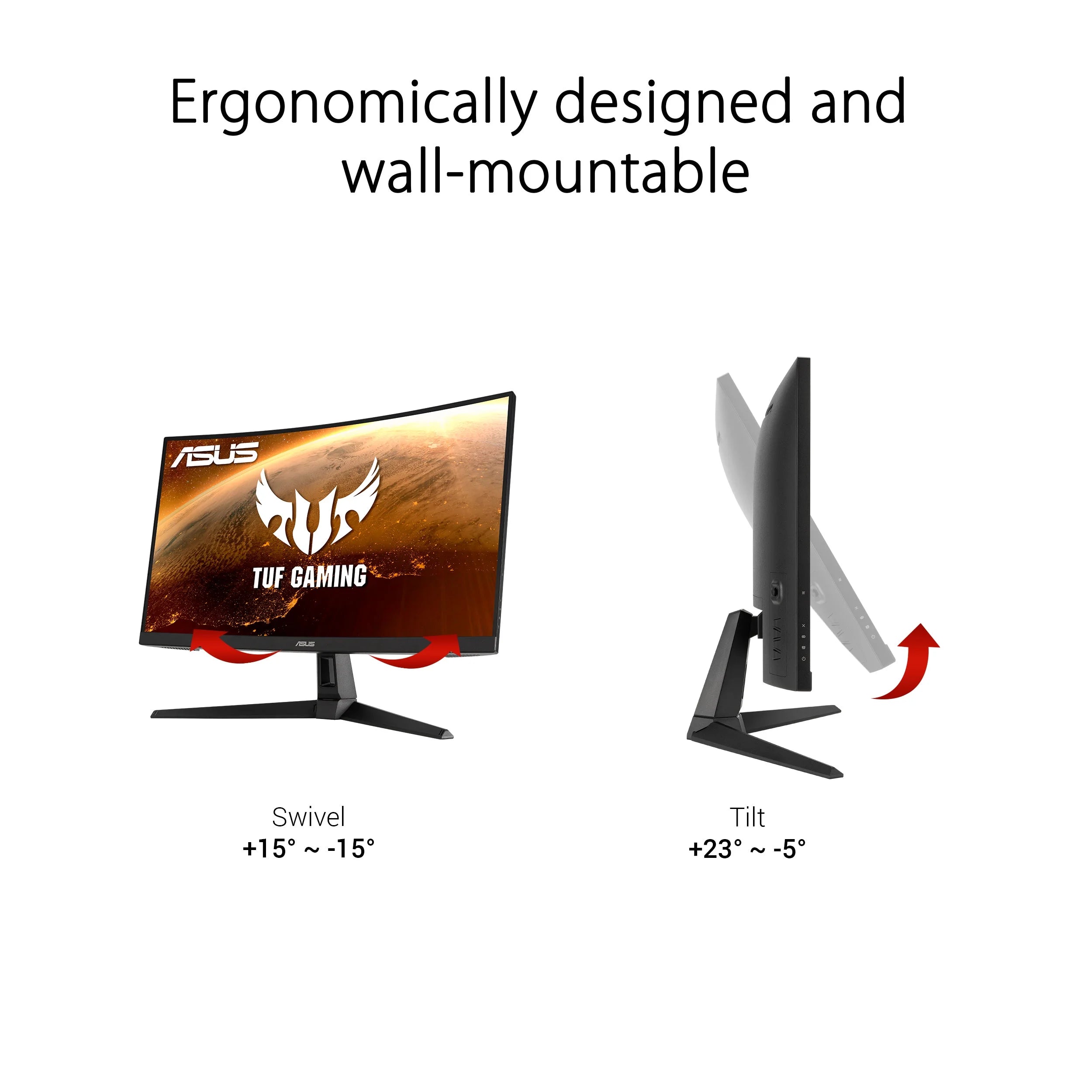 TUF Gaming 27" QHD Curved Gaming Monitor – QHD (2560X1440), 165Hz(Above 144Hz), Extreme Low Motion Blur™, Adaptive-Sync, Freesync™ Premium, 1Ms (MPRT)