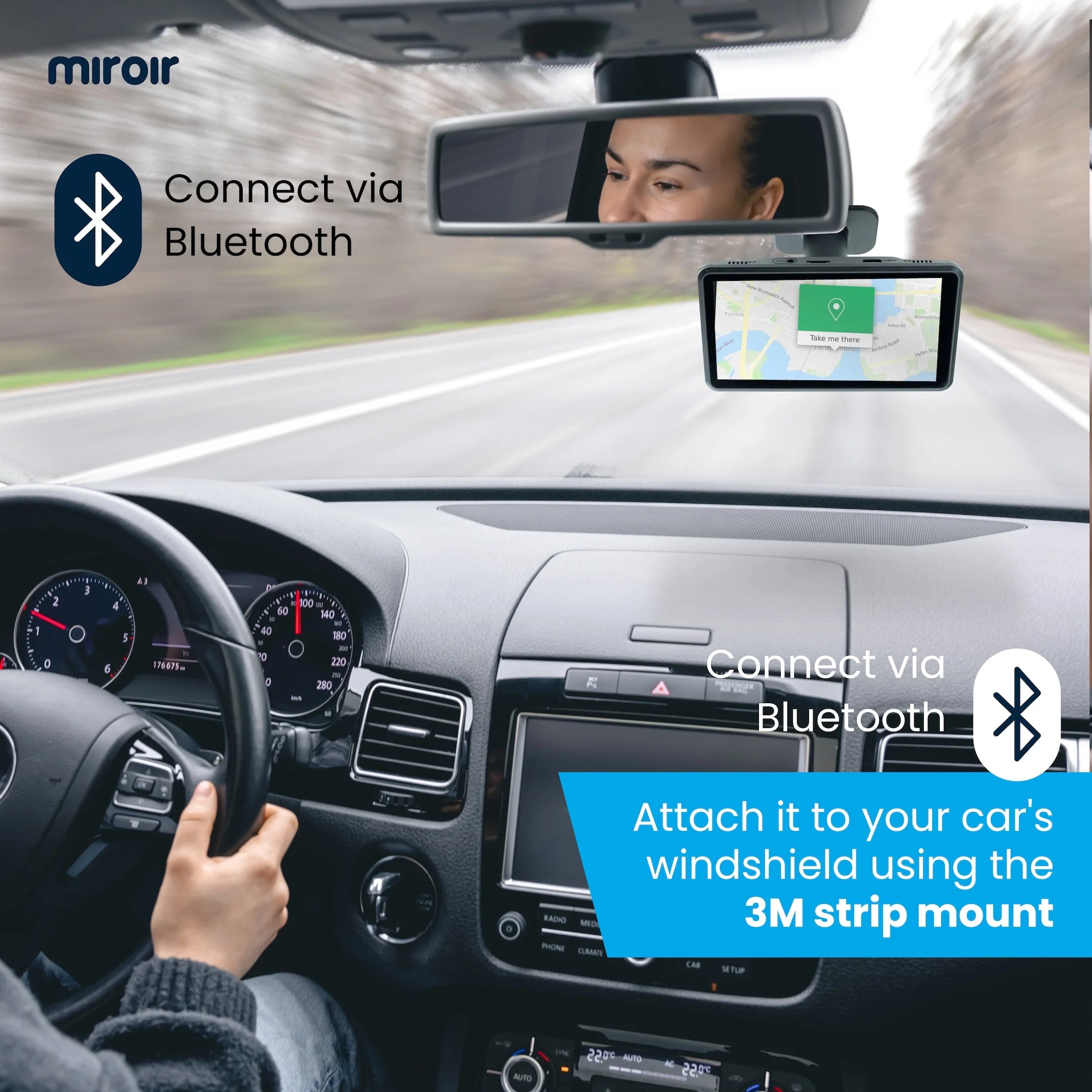 5" Portable Car In-Dash Unit with Wireless Carplay & Android Auto
