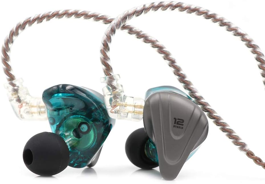 KZ ZSX 5BA+1DD 6 Driver Hybrid In-Ear Hifi Earphones with Zinc Alloy Faceplate, Recessed 2 Pin Detachable Cable for Audiophile Musician 