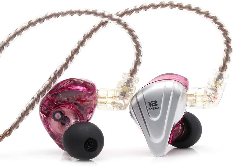 KZ ZSX 5BA+1DD 6 Driver Hybrid In-Ear Hifi Earphones with Zinc Alloy Faceplate, Recessed 2 Pin Detachable Cable for Audiophile Musician 