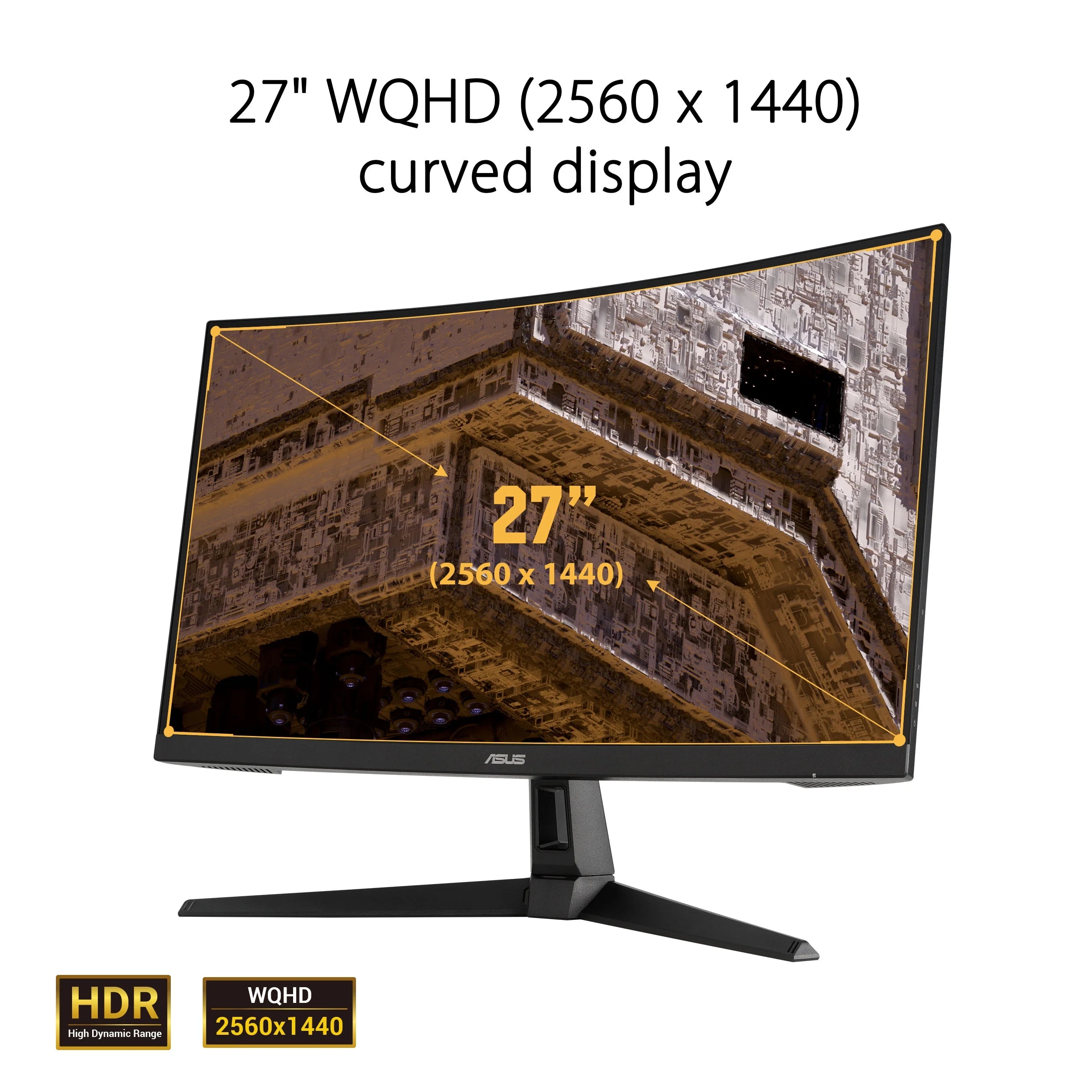 TUF Gaming 27" QHD Curved Gaming Monitor – QHD (2560X1440), 165Hz(Above 144Hz), Extreme Low Motion Blur™, Adaptive-Sync, Freesync™ Premium, 1Ms (MPRT)