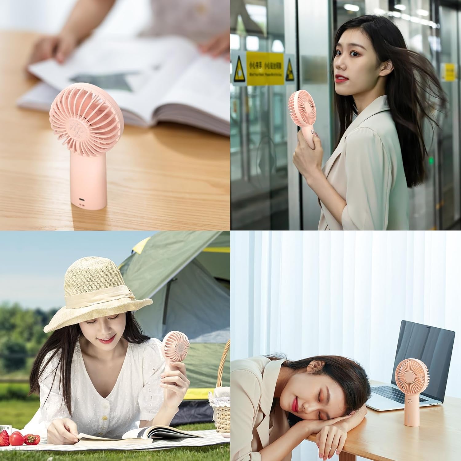 Handheld Portable Fan [20H Max Cooling Time] Mini Hand Fan, 4000Mah USB Rechargeable Personal Fan, Battery Operated Small Fan with 3 Speeds for Travel/Commute/Makeup/Office