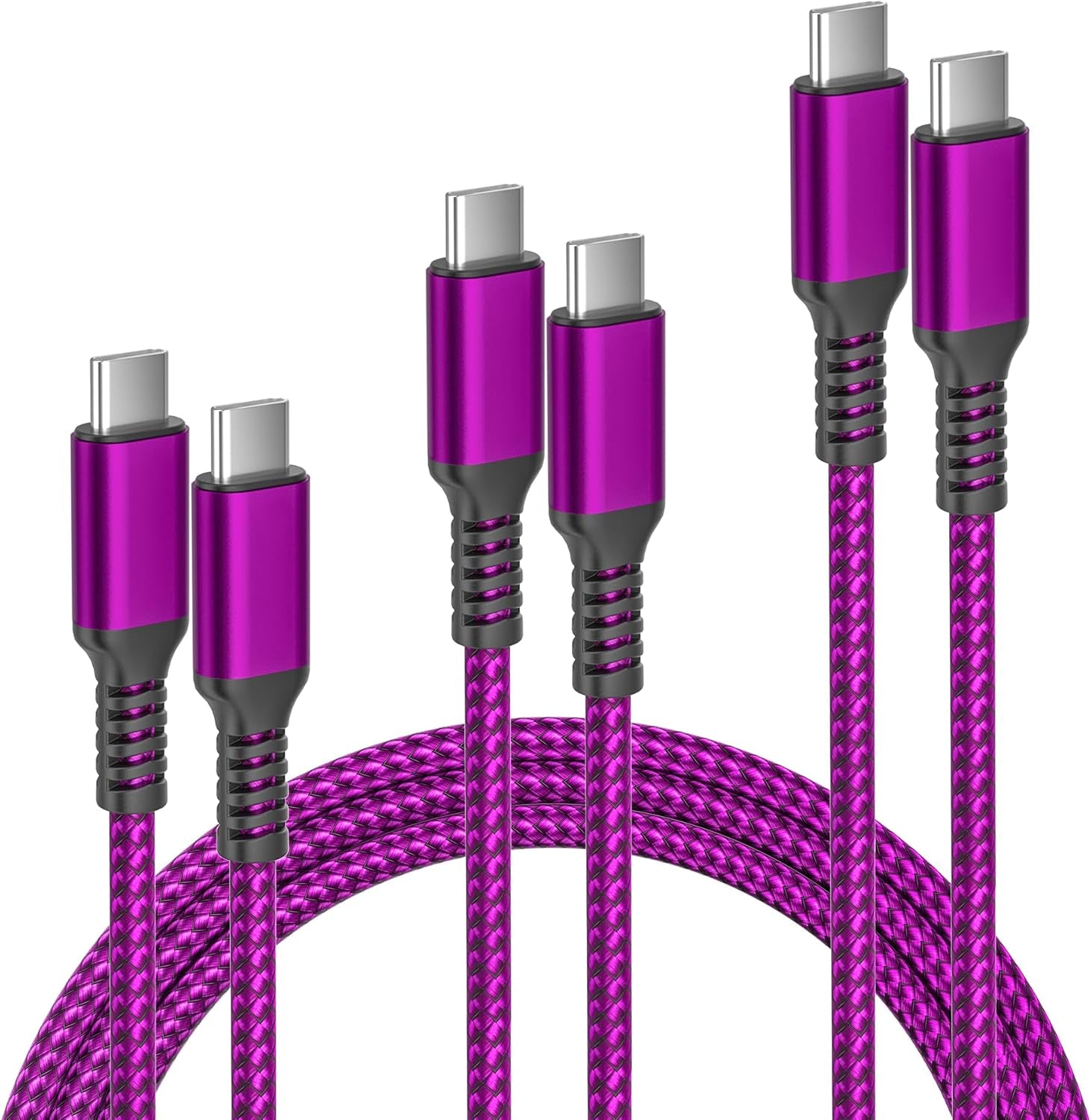 USB C Charging Cable 3.3/6.6/10FT 3Pack, 100W 
