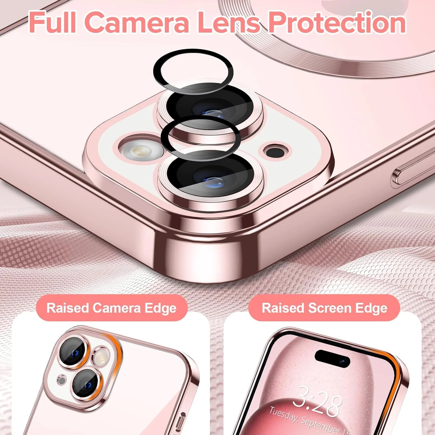 Transparent Phone Case for Apple Iphone 15 Clear Magnetic Case, [Yellow Resistant] Slim Fit Shockproof Transparent Crystal Clear Magnetic Case