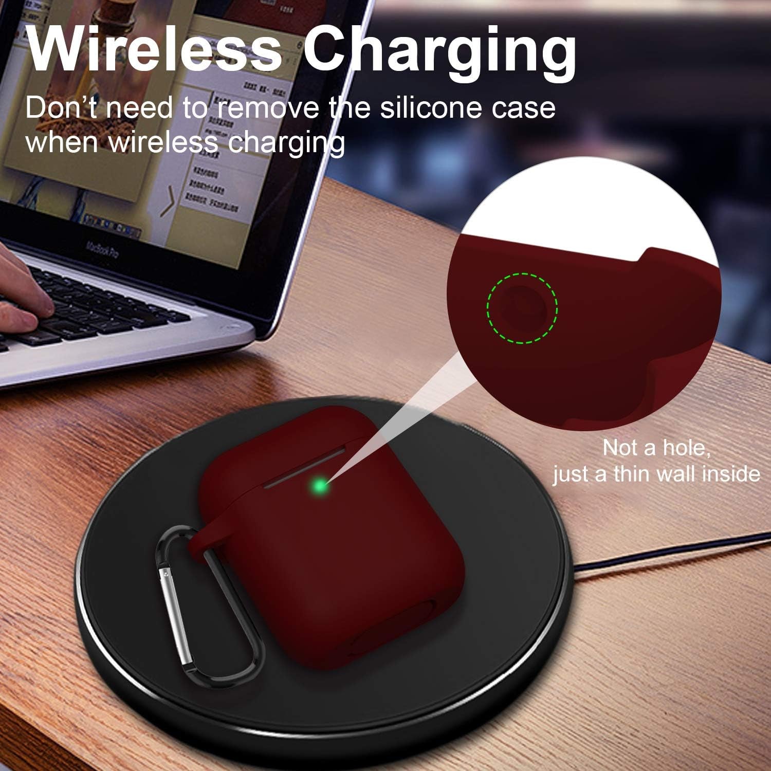 Silicone Case for Apple Airpods 1 & 2 Wireless and Wired Charging Case (Front LED Visible)