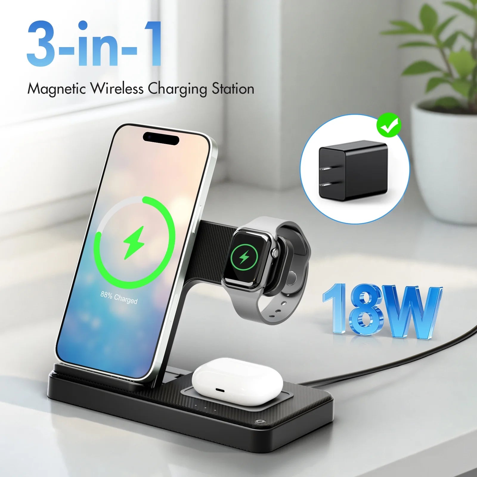 3 in 1 Charging Station for Recent Apple Prodcuts