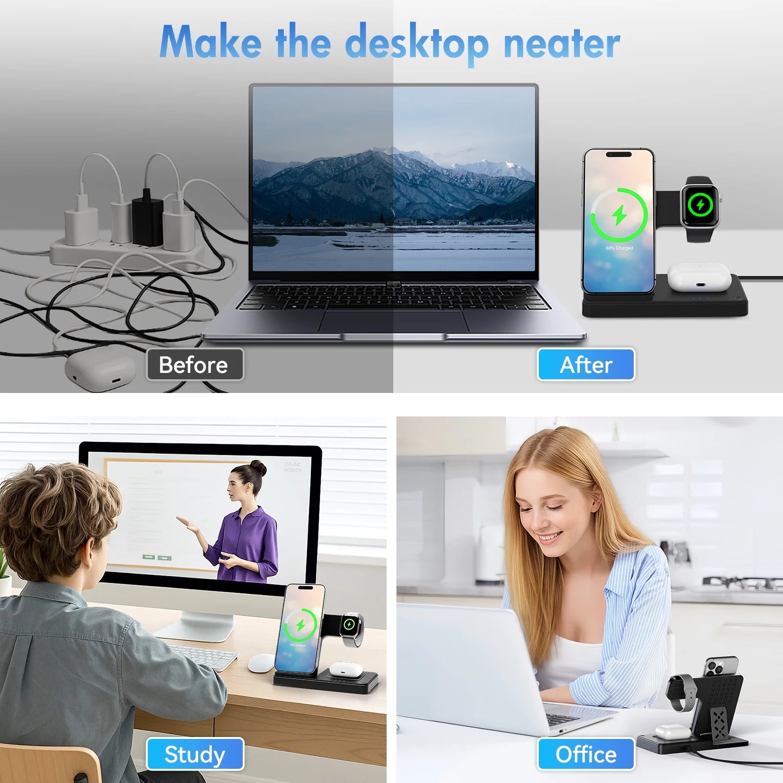 3 in 1 Charging Station for Recent Apple Prodcuts
