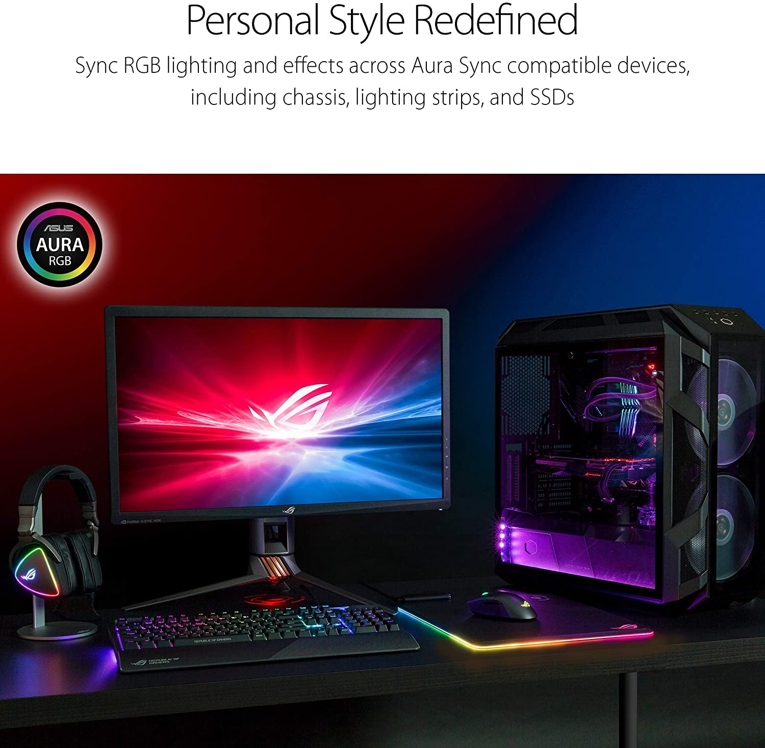 Optical Gaming Mouse for PC - ROG Gladius II | Right-Hand Grip | 12000 DPI Optical Sensor, 400 IPS, Omron Switches | 6 Programmable Buttons | Aura Sync RGB Lighting