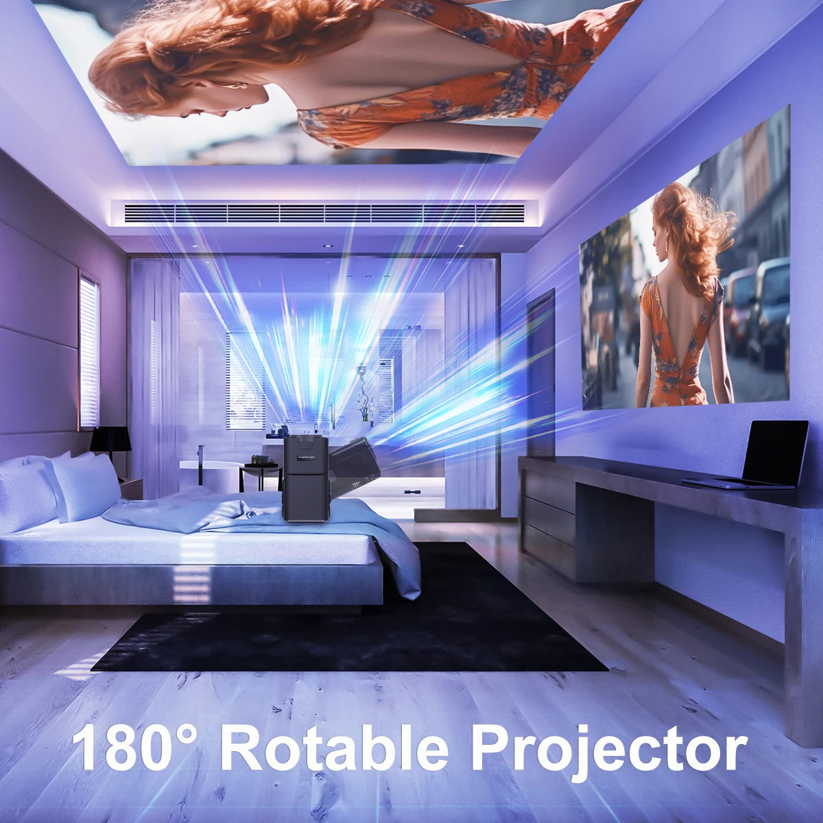 4K Android 11 Projector Native 1080P 390ANSI HY320 Dual Wifi6 BT5.0 1920x1080P Cinema Portable Projector Upgraded HY300
