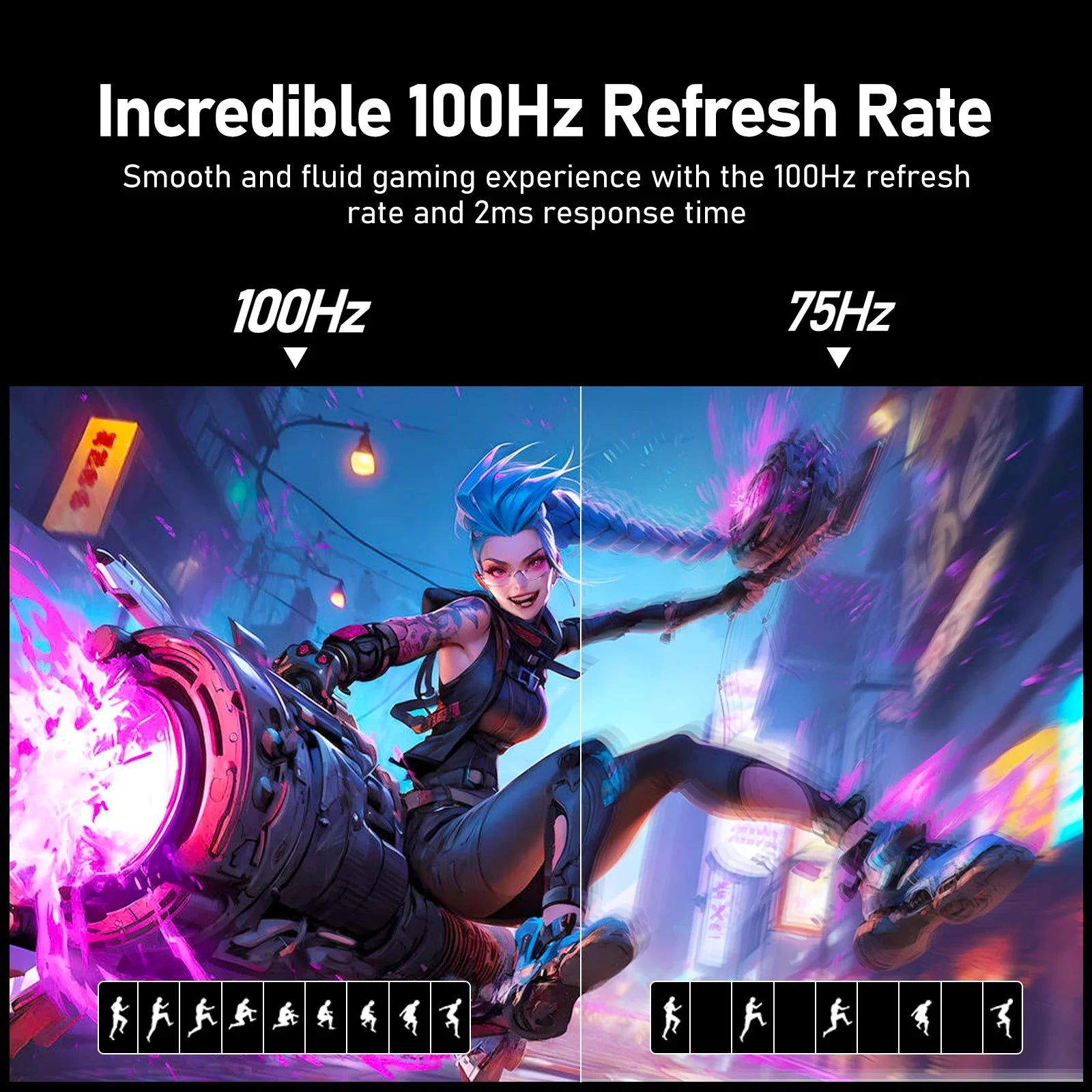 27 or 34 Inch Curved Monitor 100-165Hz, PC White Computer Gaming Monitor FHD 1080-3440P, 1800R, Frameless, Built-In Speakers