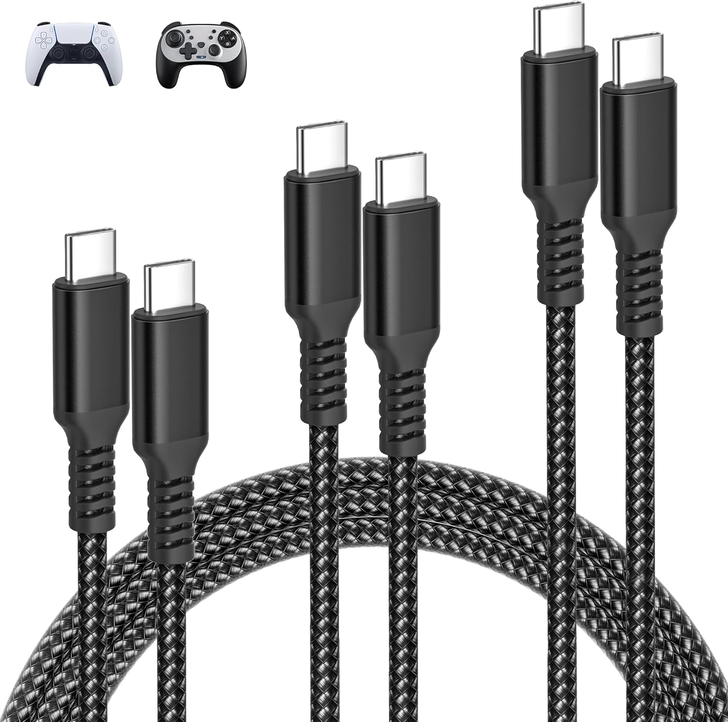 USB C Charging Cable 3.3/6.6/10FT 3Pack, 100W 