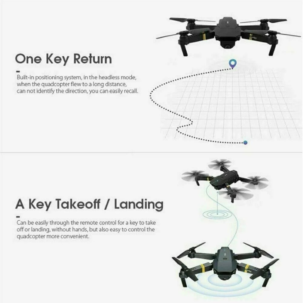 Drone with Camera 4K, Drones for Adults, Wifi FPV RC Quadcopter with Multiple Flight Modes, Headless Mode, One Key Start Mode