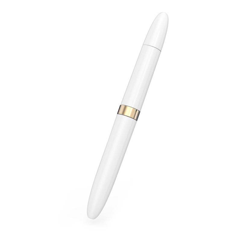 Compact white headphone cleaning pen with three-layer brush design for earphones, keyboards, and mobile devices.