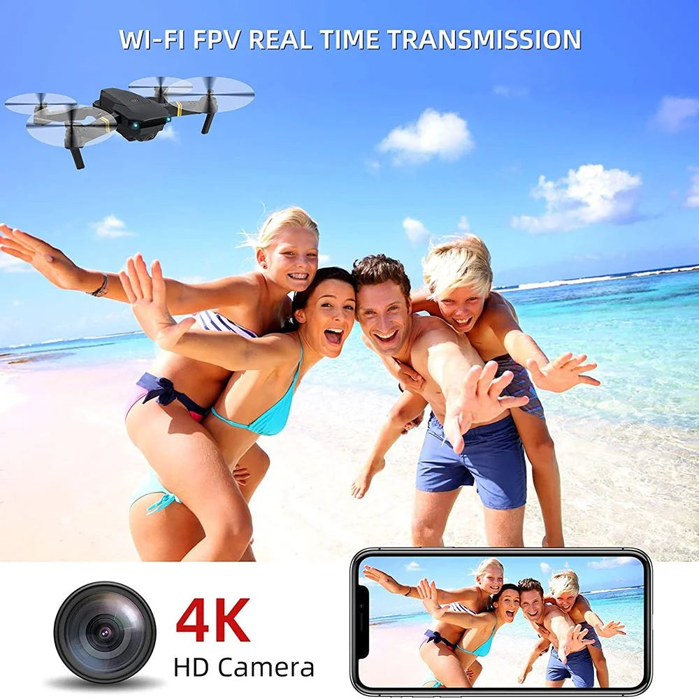 Drone with Camera 4K, Drones for Adults, Wifi FPV RC Quadcopter with Multiple Flight Modes, Headless Mode, One Key Start Mode