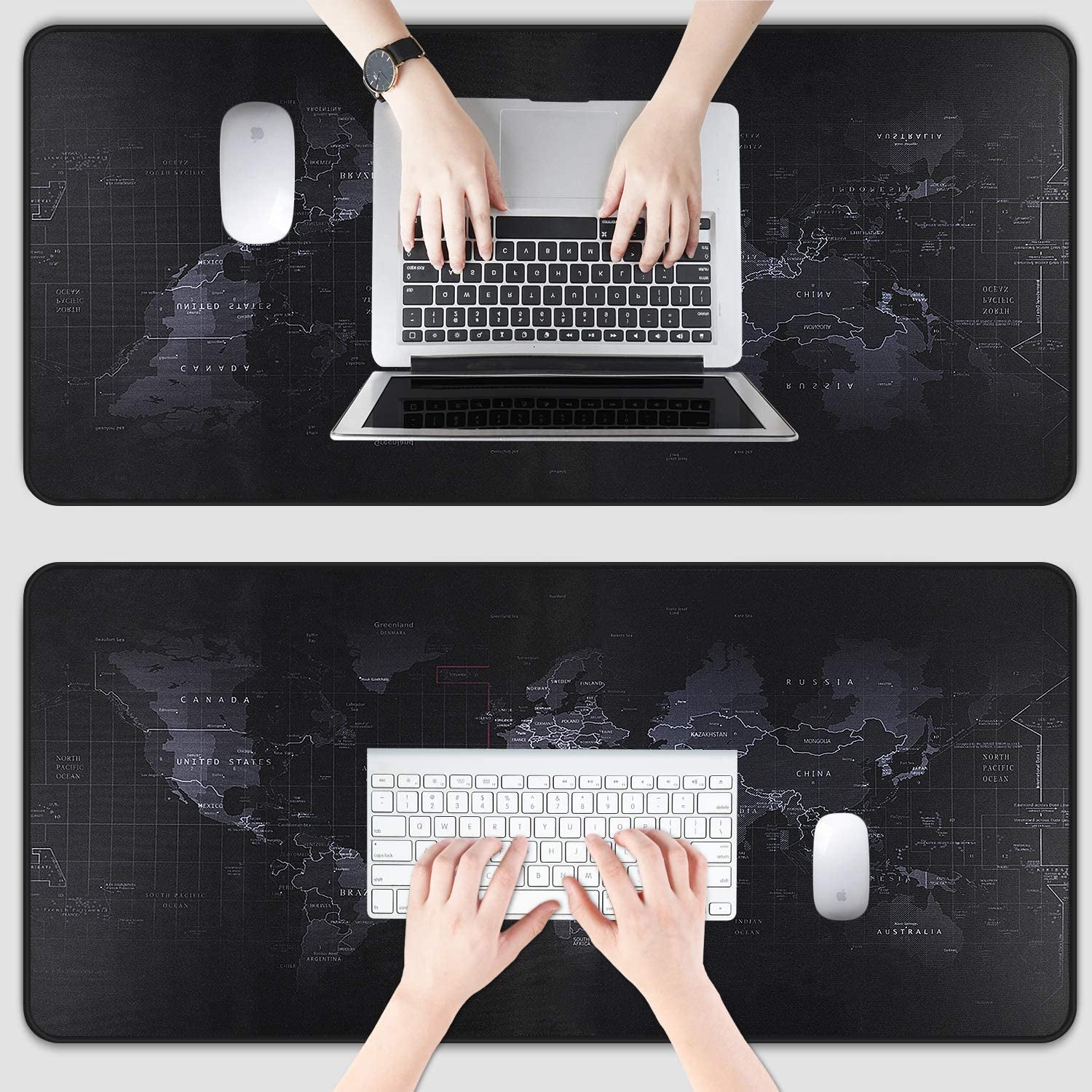 Large Gaming Mouse Map Pad 800×300×2MM (31.50X11.81X0.08 Inch),With Non-Slip Base, Waterproof and Foldable Pad, Desktop Pad Suitable for Gamers, Suitable for Desktop, Office and Home