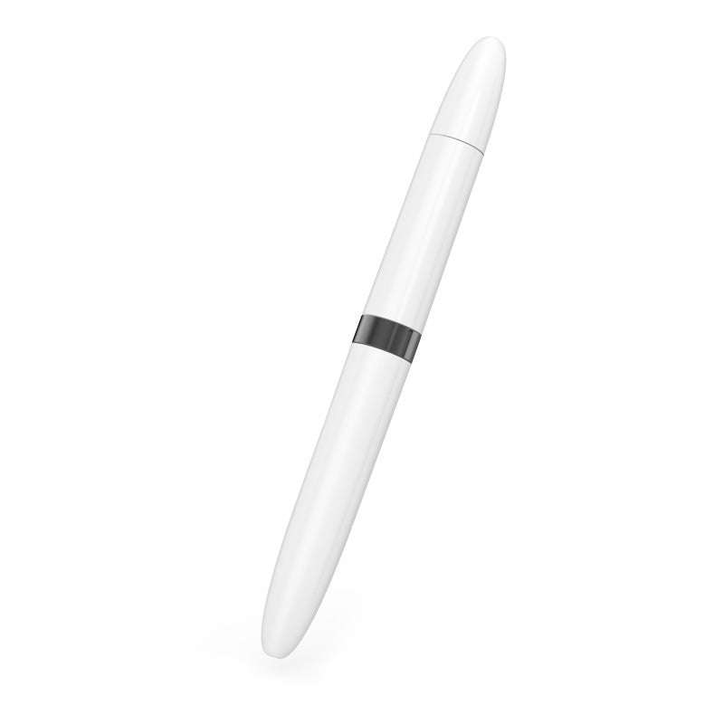 White pen-shaped cleaning brush with black band for headphones, earplugs, earbuds, and mobile device cleaning