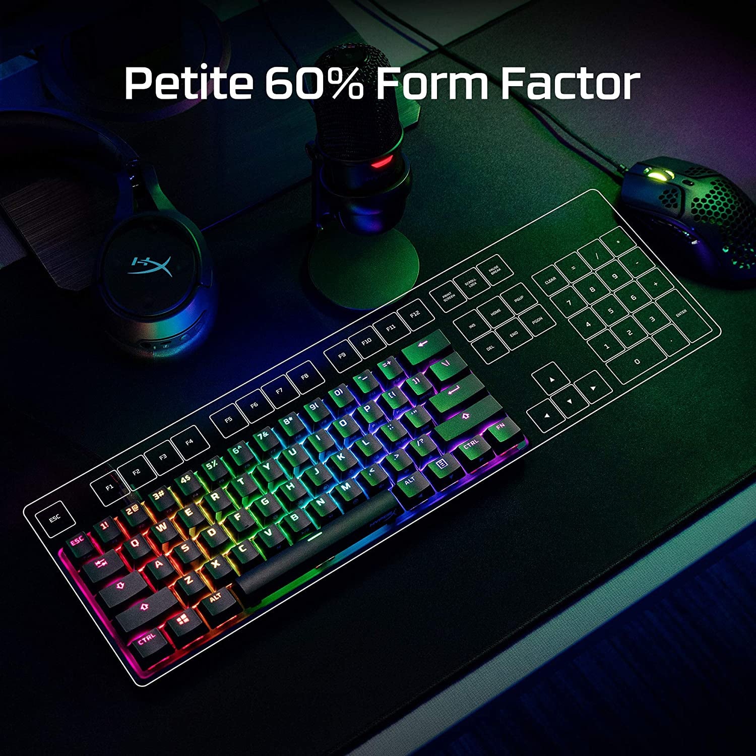 Alloy Origins 60 - Mechanical Gaming Keyboard, Ultra Compact 60% Form Factor, Double Shot PBT Keycaps, RGB LED Backlit- Linear Red Switch