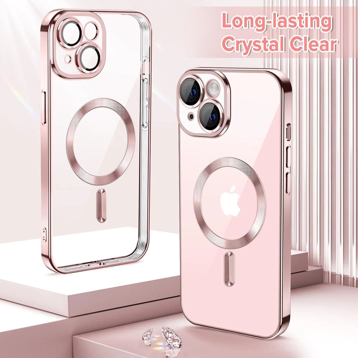 Transparent Phone Case for Apple Iphone 15 Clear Magnetic Case, [Yellow Resistant] Slim Fit Shockproof Transparent Crystal Clear Magnetic Case
