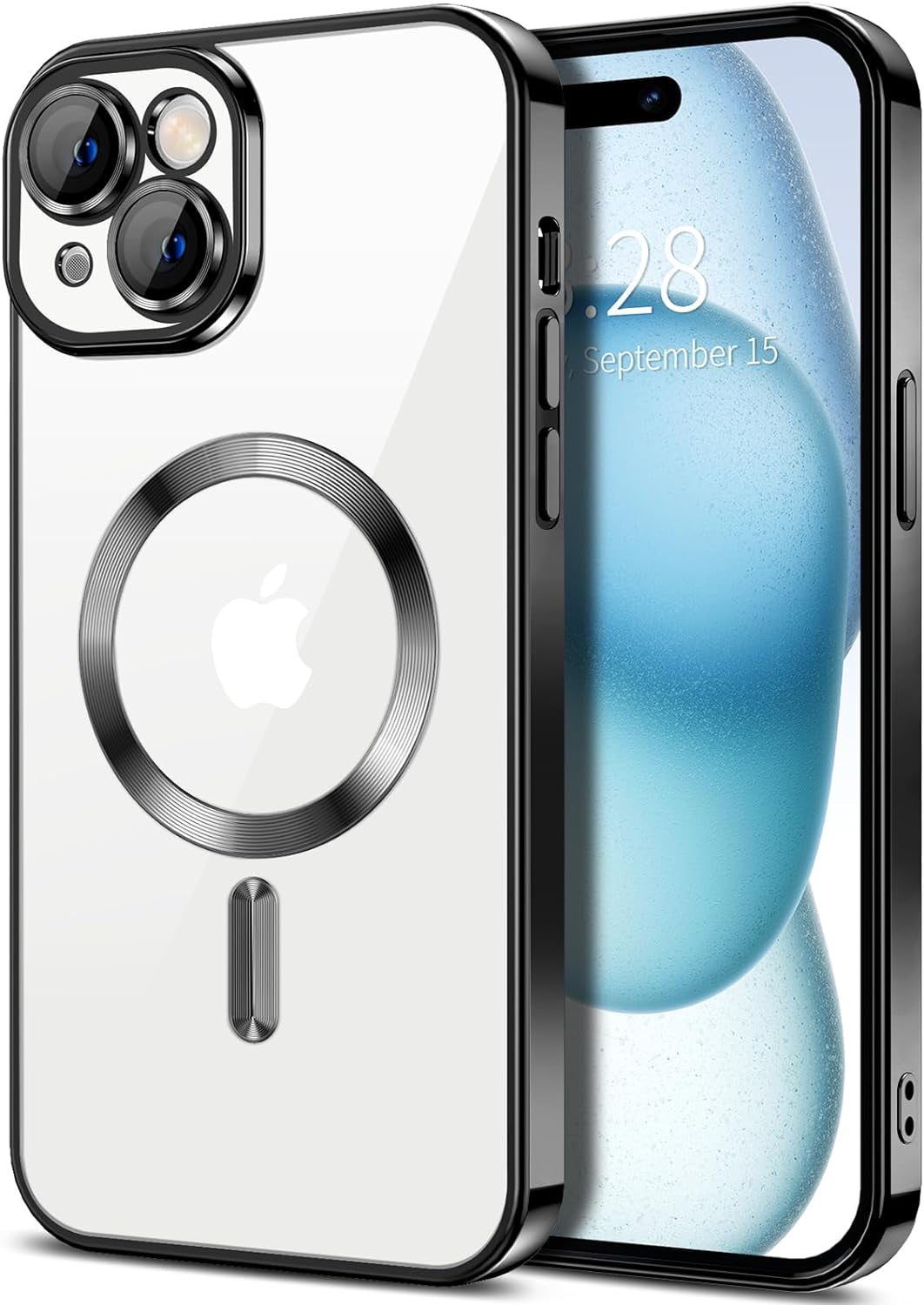Transparent Phone Case for Apple Iphone 15 Clear Magnetic Case, [Yellow Resistant] Slim Fit Shockproof Transparent Crystal Clear Magnetic Case