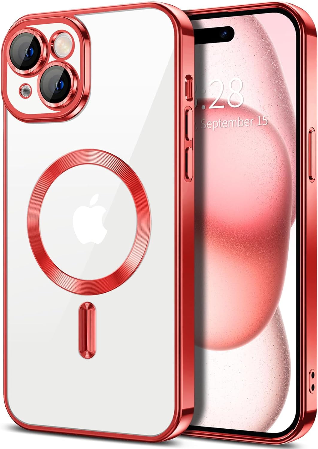 Transparent Phone Case for Apple Iphone 15 Clear Magnetic Case, [Yellow Resistant] Slim Fit Shockproof Transparent Crystal Clear Magnetic Case
