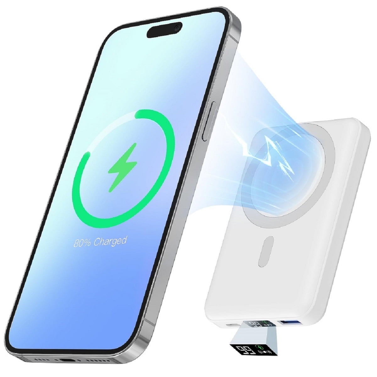 Wireless Portable Charger, 10000Mah Magnetic Power Bank LED Display 22.5W PD Fast Charging Battery Pack for Iphone 16/15/14/13/12/Mini/Pro/Pro Max