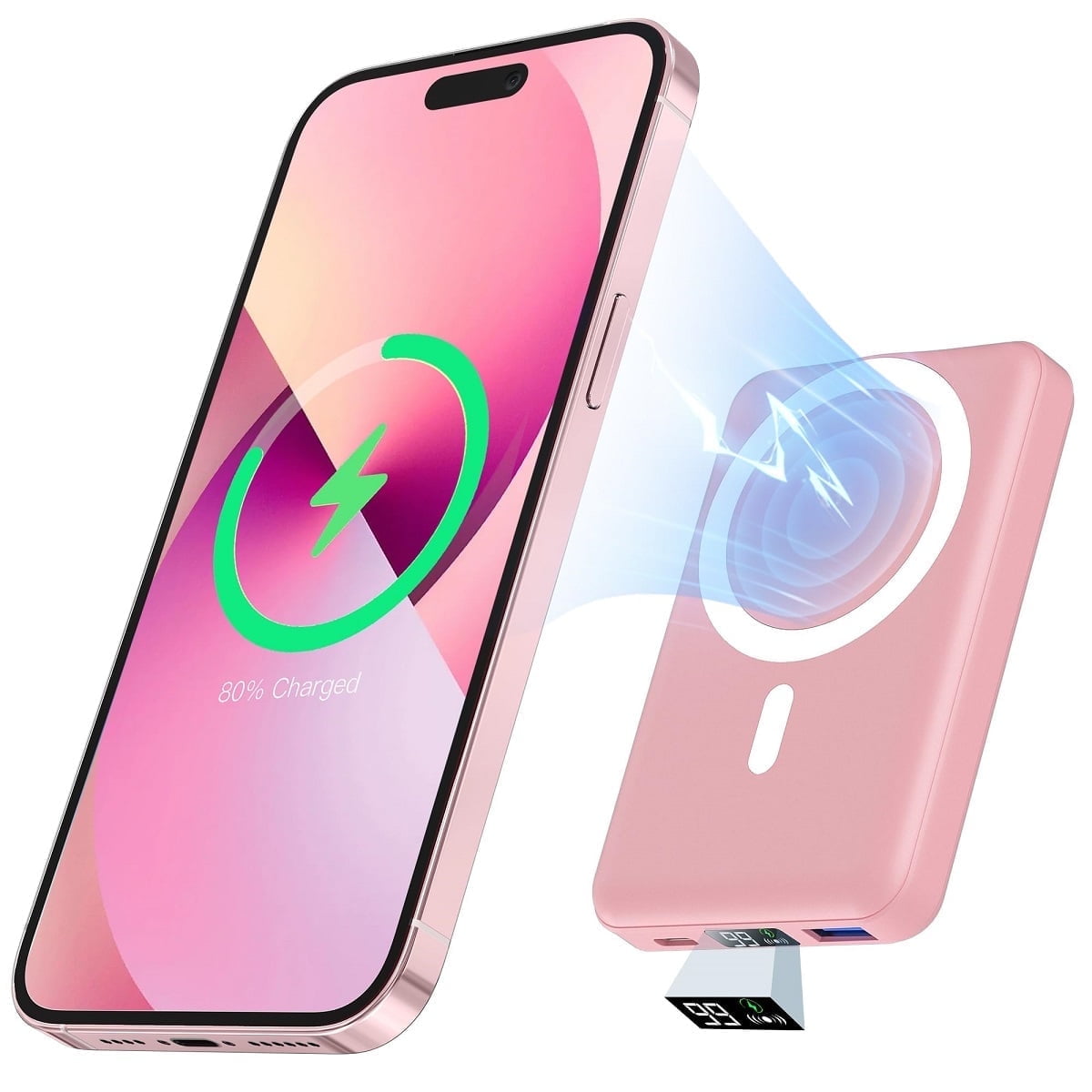 Wireless Portable Charger, 10000Mah Magnetic Power Bank LED Display 22.5W PD Fast Charging Battery Pack for Iphone 16/15/14/13/12/Mini/Pro/Pro Max