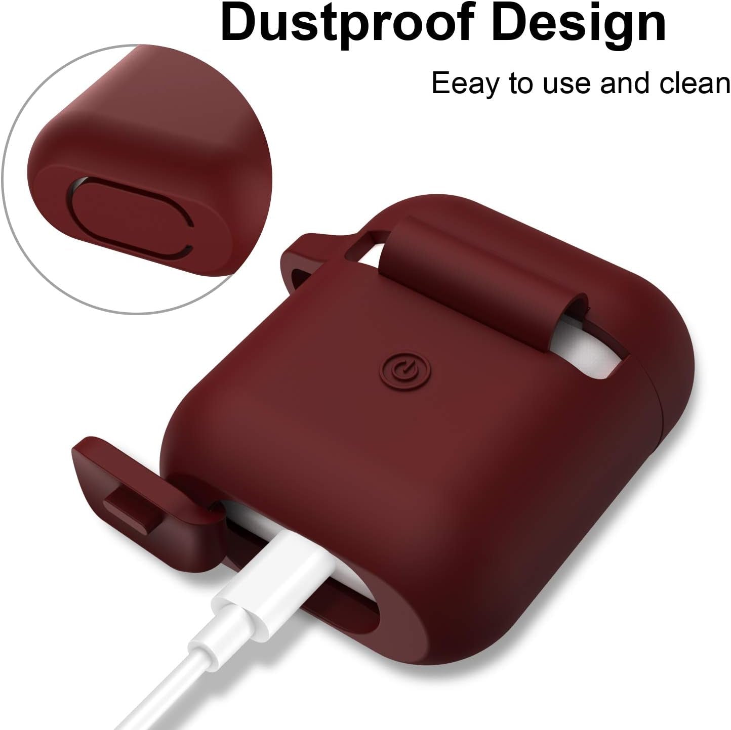 Silicone Case for Apple Airpods 1 & 2 Wireless and Wired Charging Case (Front LED Visible)