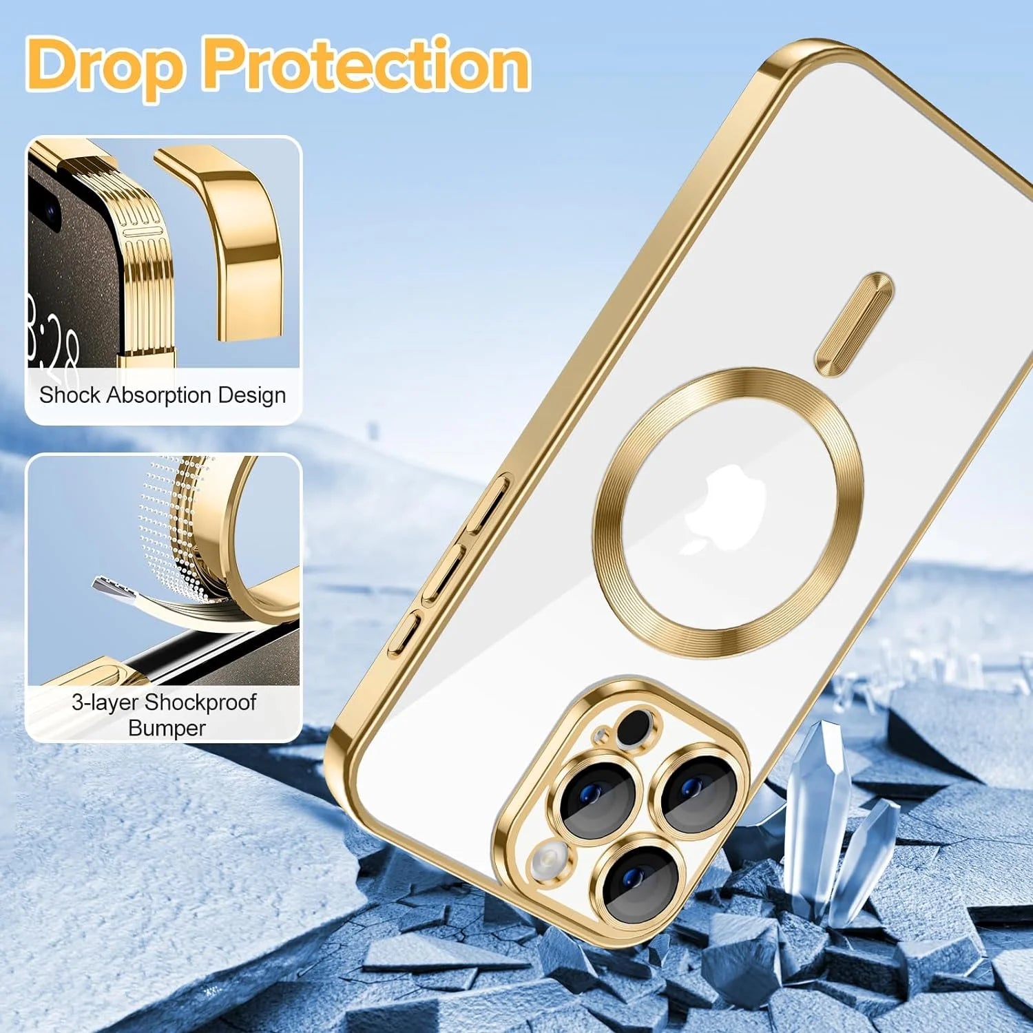 Transparent Phone Case for Apple iPhone 14 Pro Max Clear Magnetic Case