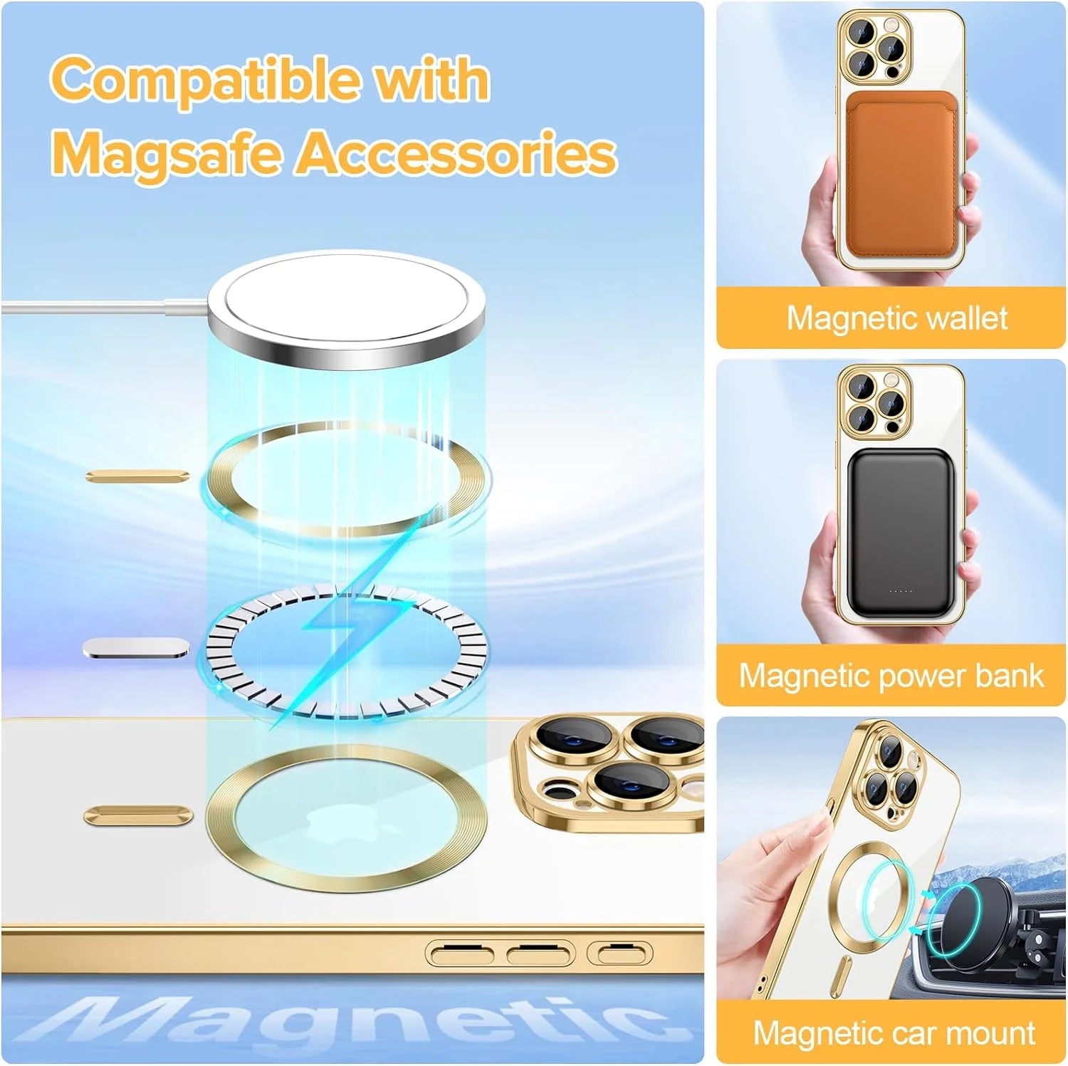 Transparent Phone Case for Apple iPhone 14 Pro Max Clear Magnetic Case
