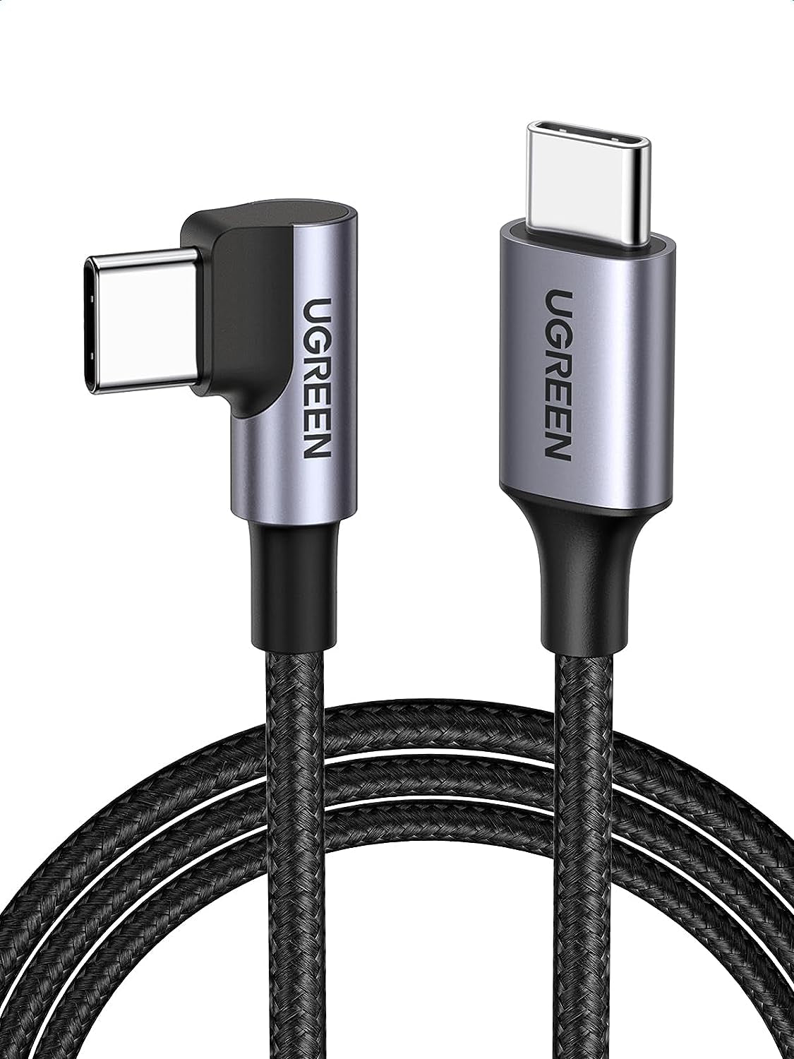 Right Angle USB-C to USB-C Cable – 60W Fast Charge, 90° Type-C for iPhone 16/15, MacBook, iPad Pro/Air, Galaxy S24/S23, Pixel 8/7, Switch