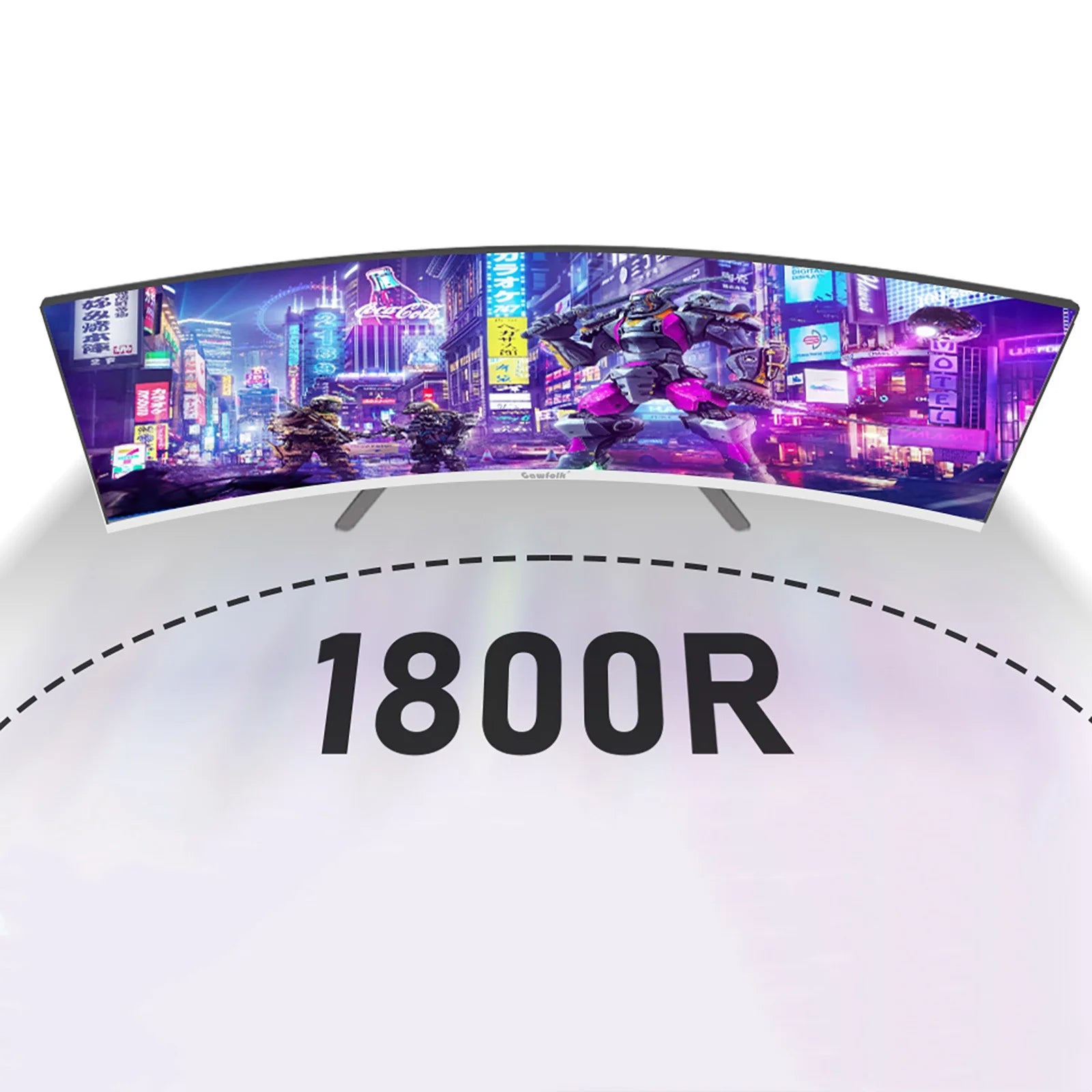 27 or 34 Inch Curved Monitor 100-165Hz, PC White Computer Gaming Monitor FHD 1080-3440P, 1800R, Frameless, Built-In Speakers