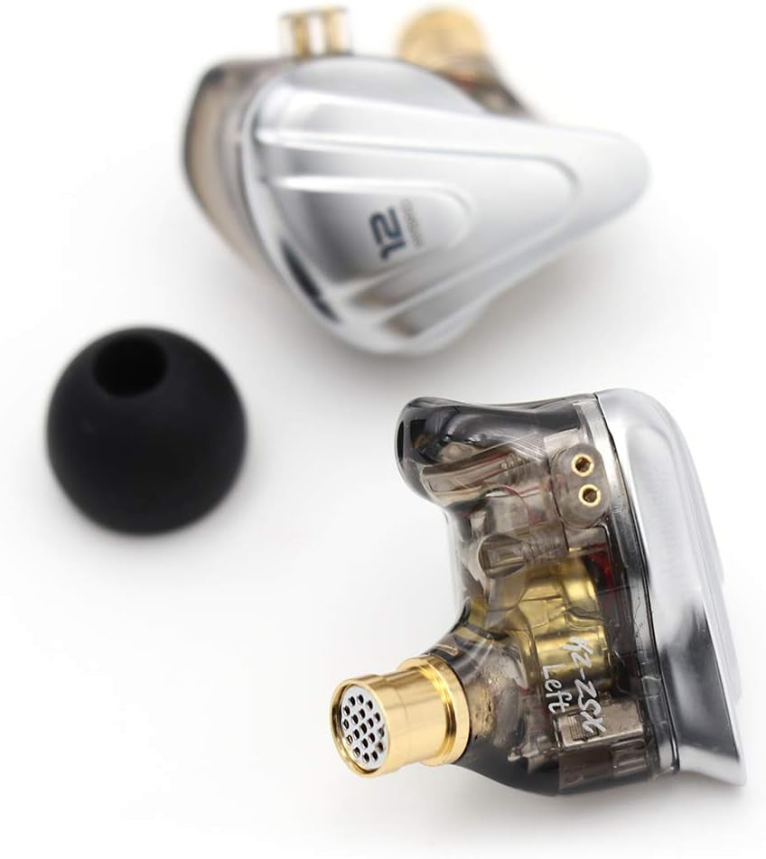 KZ ZSX 5BA+1DD 6 Driver Hybrid In-Ear Hifi Earphones with Zinc Alloy Faceplate, Recessed 2 Pin Detachable Cable for Audiophile Musician 