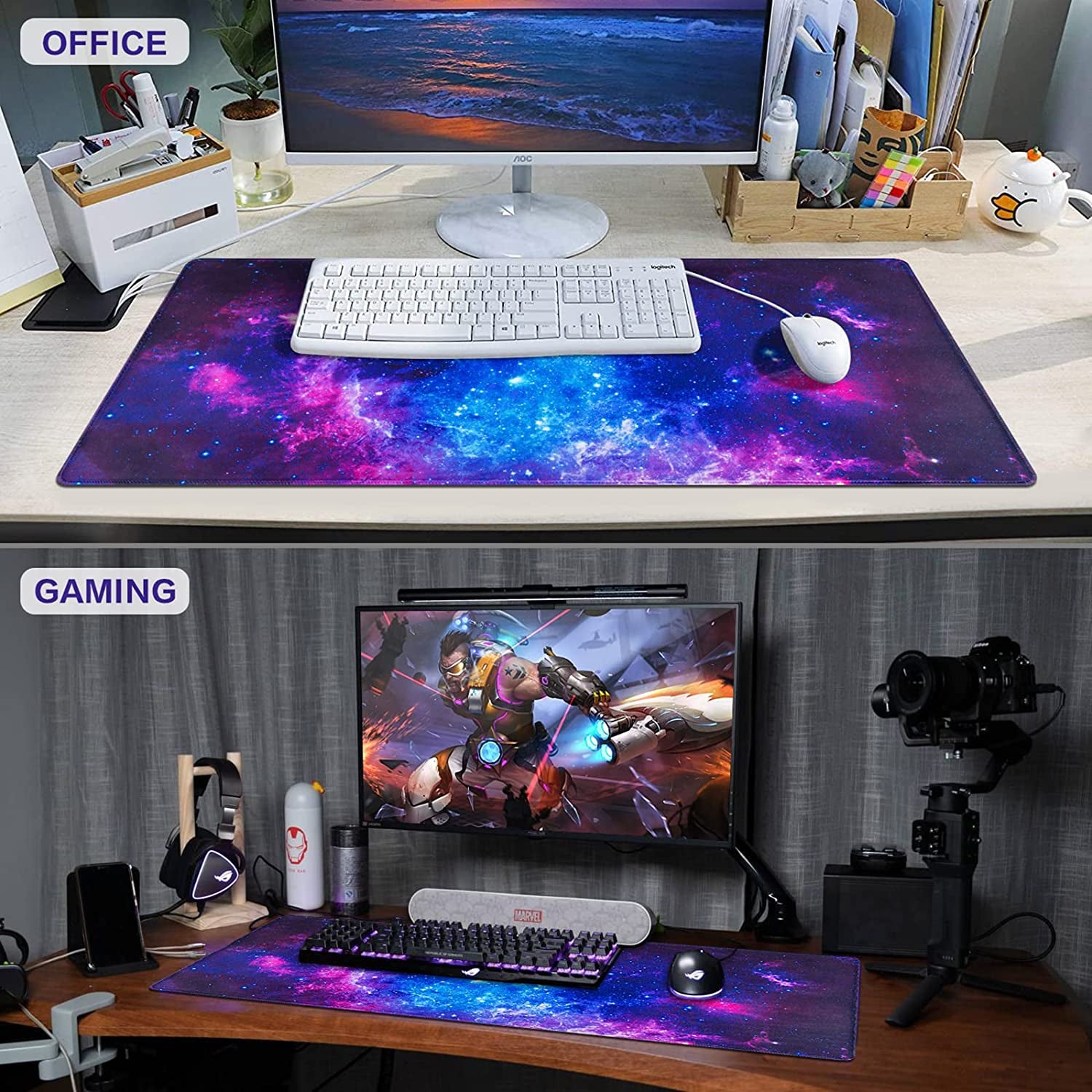 Gaming Mouse Pad, 31.5X15.7Inch with Non-Slip & Rubber Base